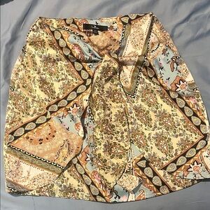 Lulu's Asymmetrical Skirt with Floral and Paisley Patterns
